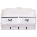 vidaXL fehér fa fali fogas 50 x 10 x 34 cm