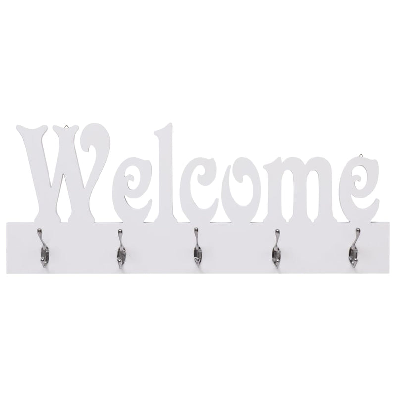 vidaXL fehér "WELCOME" feliratú fali fogas 74 x 29,5 cm