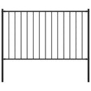 vidaXL fekete porszórt acél kerítéspanel oszlopokkal 1,7 x 1 m