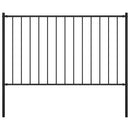 vidaXL fekete porszórt acél kerítéspanel oszlopokkal 1,7 x 1,25 m