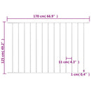 vidaXL fehér porszórt acél kerítéspanel 1,7 x 1,25 m