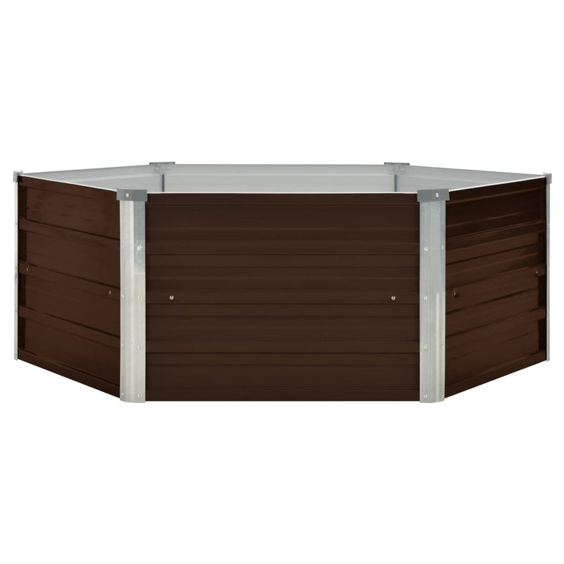 vidaXL barna kerti magaságyás horganyzott acélból 129 x 129 x 46 cm