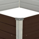 vidaXL barna kerti magaságyás horganyzott acélból 129 x 129 x 46 cm