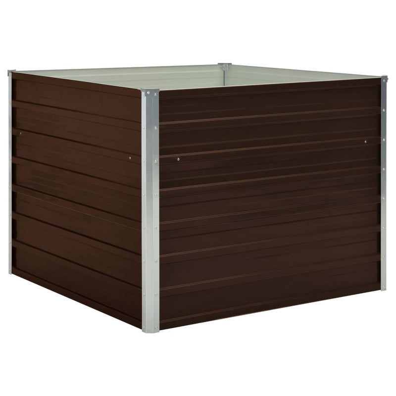 vidaXL barna kerti magaságyás horganyzott acélból 100 x 100 x 77 cm