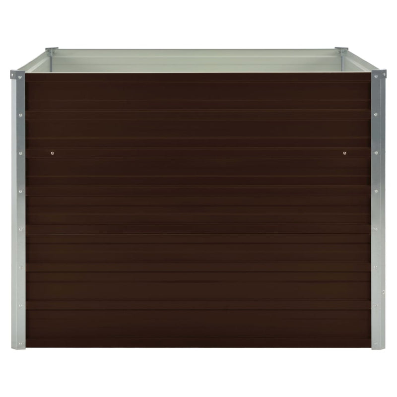 vidaXL barna kerti magaságyás horganyzott acélból 100 x 100 x 77 cm