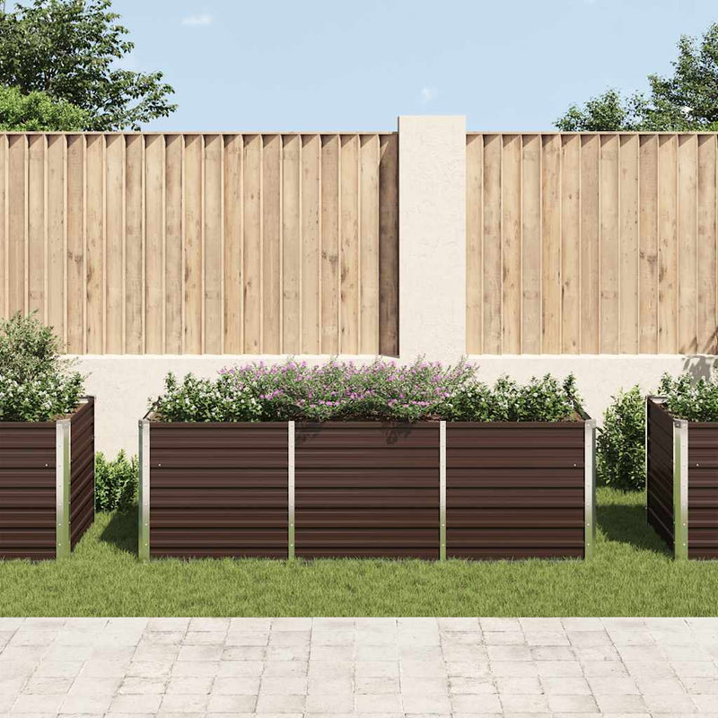 vidaXL barna horganyzott acél kerti magaságyás 240 x 80 x 77 cm