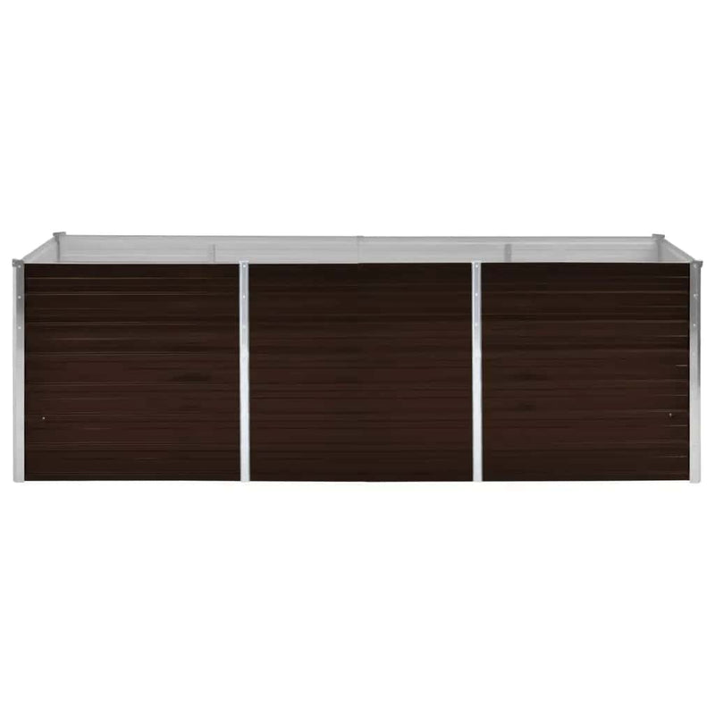 vidaXL barna horganyzott acél kerti magaságyás 240 x 80 x 77 cm