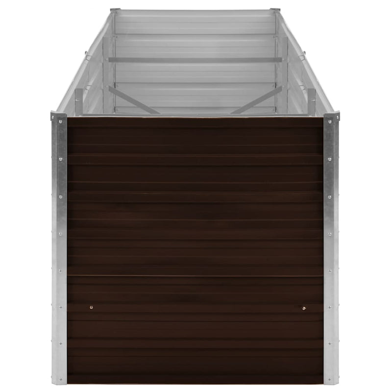 vidaXL barna horganyzott acél kerti magaságyás 240 x 80 x 77 cm