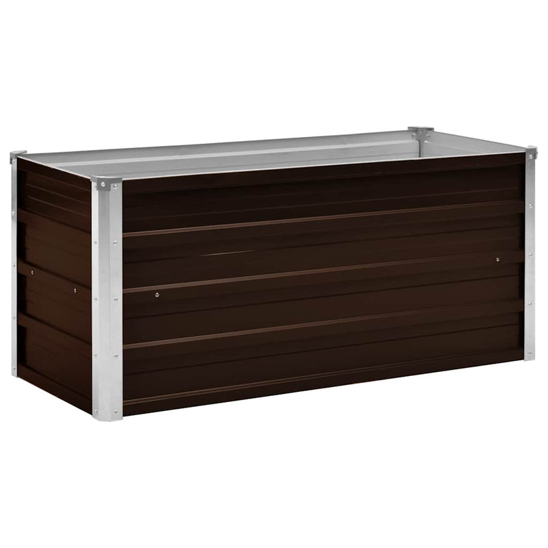 vidaXL barna horganyzott acél kerti magaságyás 100 x 40 x 45 cm