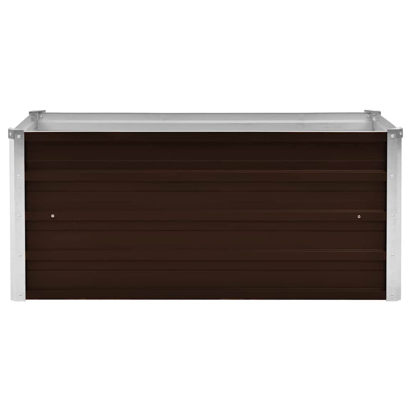 vidaXL barna horganyzott acél kerti magaságyás 100 x 40 x 45 cm