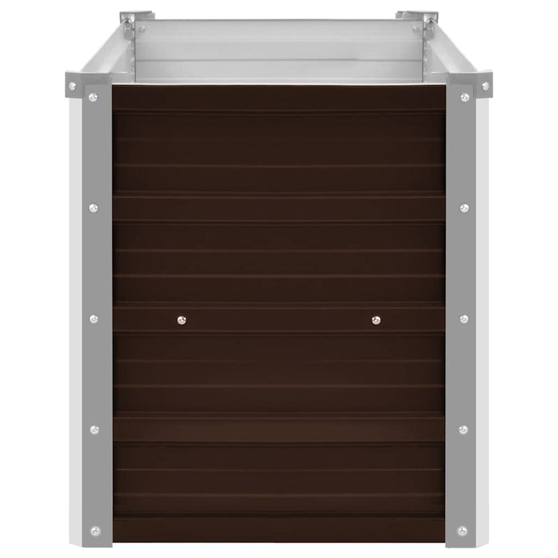 vidaXL barna horganyzott acél kerti magaságyás 100 x 40 x 45 cm