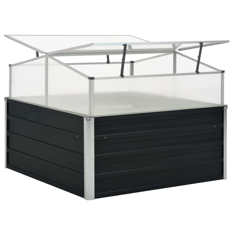 vidaXL antracitszürke horganyzott acél melegház 100 x 100 x 77 cm