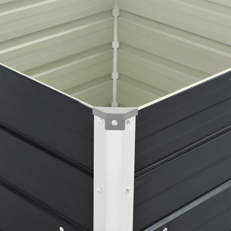 vidaXL antracitszürke horganyzott acél kerti magaságyás 100x100x77 cm