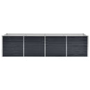 vidaXL antracitszürke horganyzott acél kerti magaságyás 320x80x77 cm