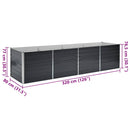vidaXL antracitszürke horganyzott acél kerti magaságyás 320x80x77 cm