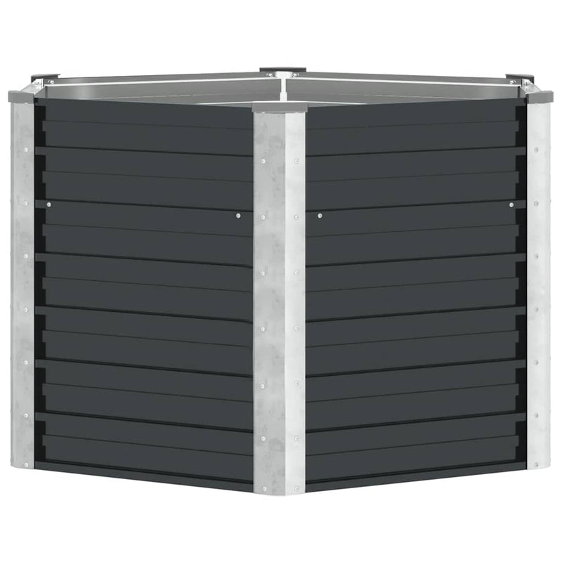 vidaXL antracitszürke horganyzott acél kerti magaságyás 129x129x77 cm