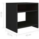 vidaXL 2 db fekete szerelt fa éjjeliszekrény 40 x 30 x 40 cm