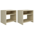 vidaXL 2 db sonoma tölgy színű szerelt fa éjjeliszekrény 40x30x40 cm