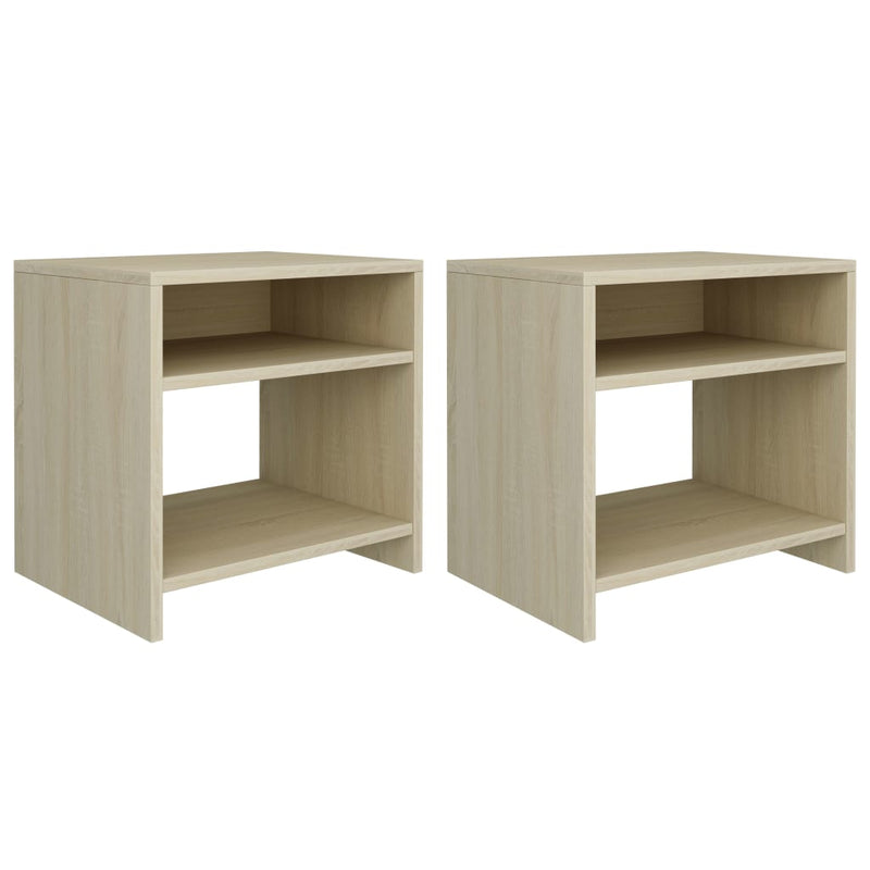 vidaXL 2 db sonoma tölgy színű szerelt fa éjjeliszekrény 40x30x40 cm