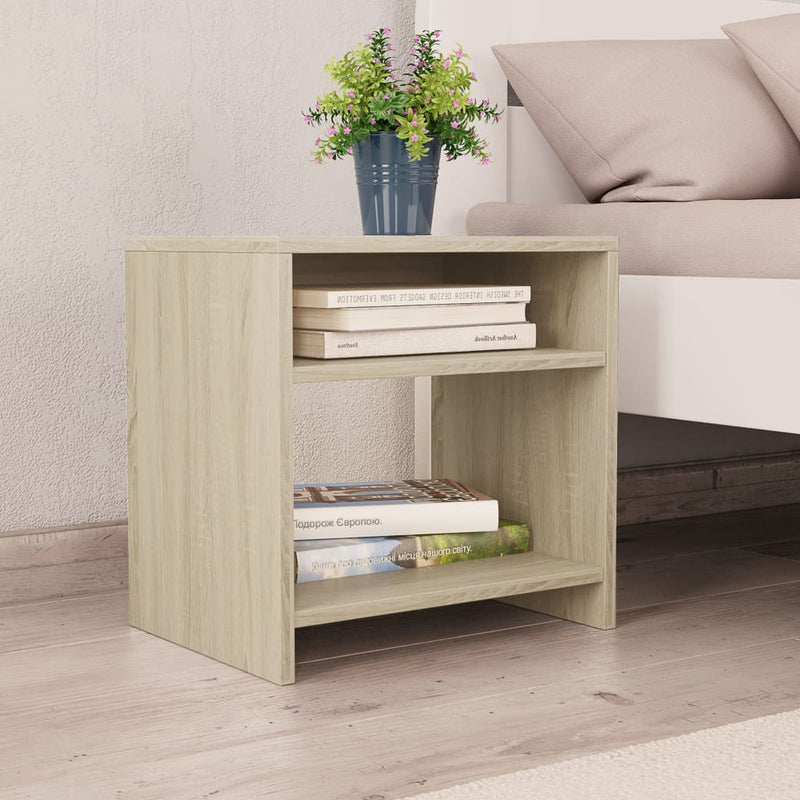 vidaXL 2 db sonoma tölgy színű szerelt fa éjjeliszekrény 40x30x40 cm