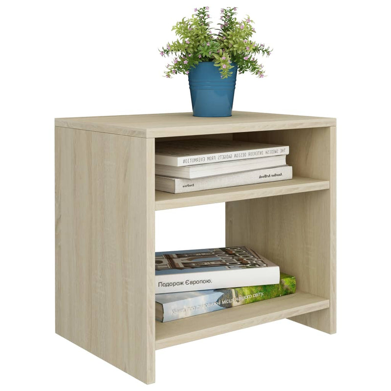 vidaXL 2 db sonoma tölgy színű szerelt fa éjjeliszekrény 40x30x40 cm