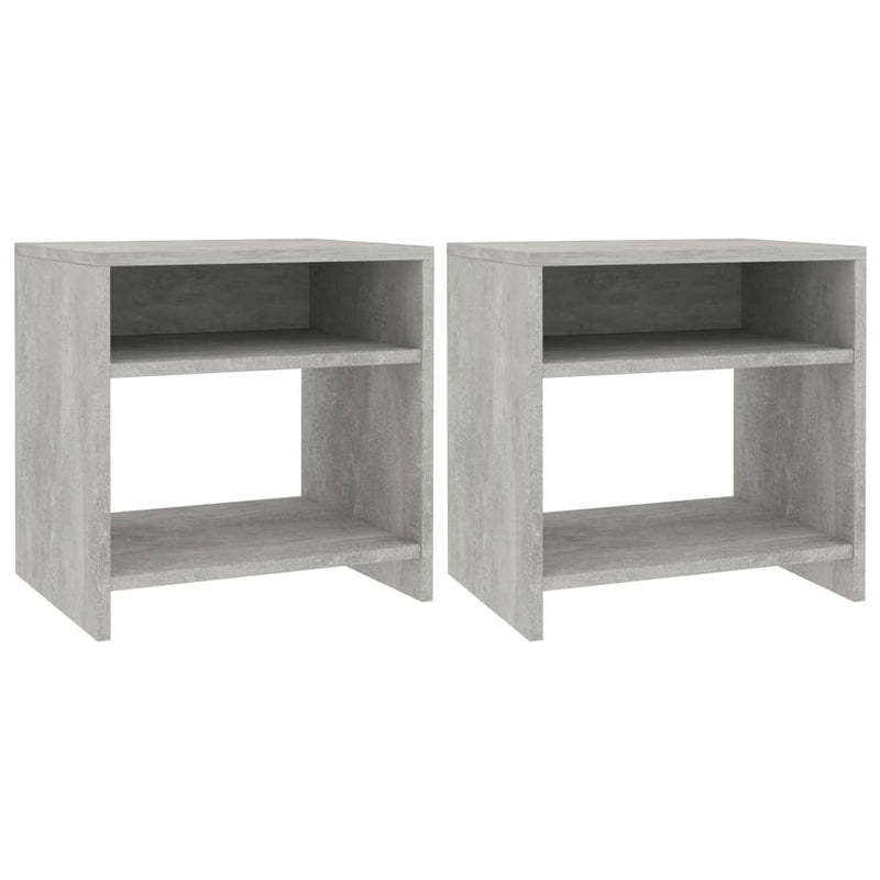 vidaXL 2 db betonszürke szerelt fa éjjeliszekrény 40 x 30 x 40 cm