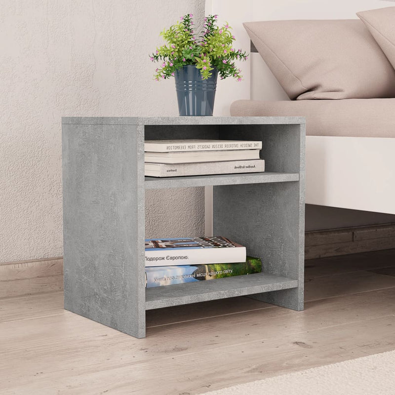 vidaXL 2 db betonszürke szerelt fa éjjeliszekrény 40 x 30 x 40 cm