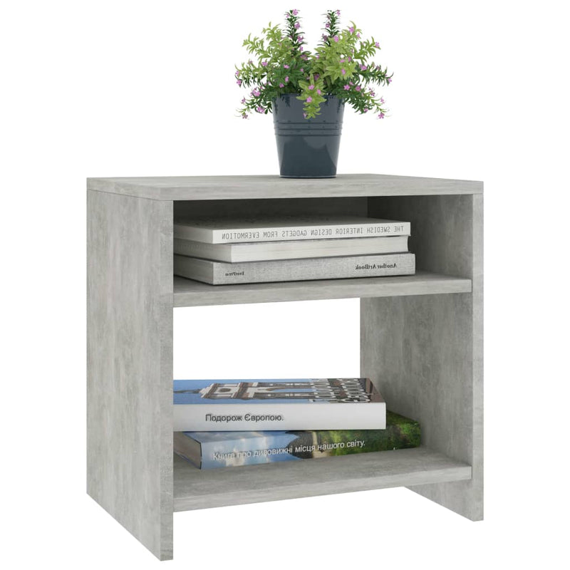 vidaXL 2 db betonszürke szerelt fa éjjeliszekrény 40 x 30 x 40 cm