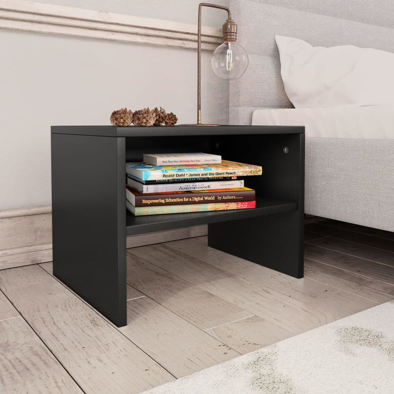 vidaXL 2 db fekete szerelt fa éjjeliszekrény 40 x 30 x 30 cm