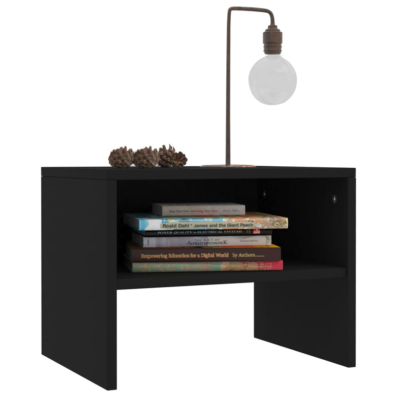 vidaXL 2 db fekete szerelt fa éjjeliszekrény 40 x 30 x 30 cm