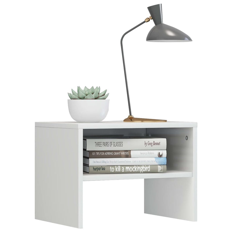 vidaXL 2 db magasfényű fehér szerelt fa éjjeliszekrény 40 x 30 x 30 cm