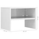 vidaXL 2 db magasfényű fehér szerelt fa éjjeliszekrény 40 x 30 x 30 cm