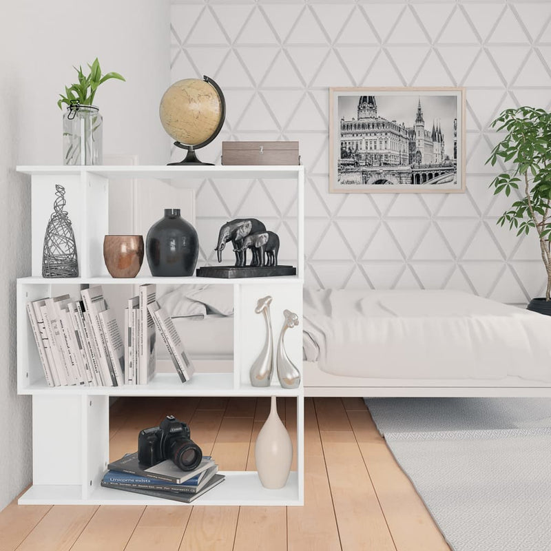 vidaXL fehér szerelt fa könyvszekrény/térelválasztó 80 x 24 x 96 cm