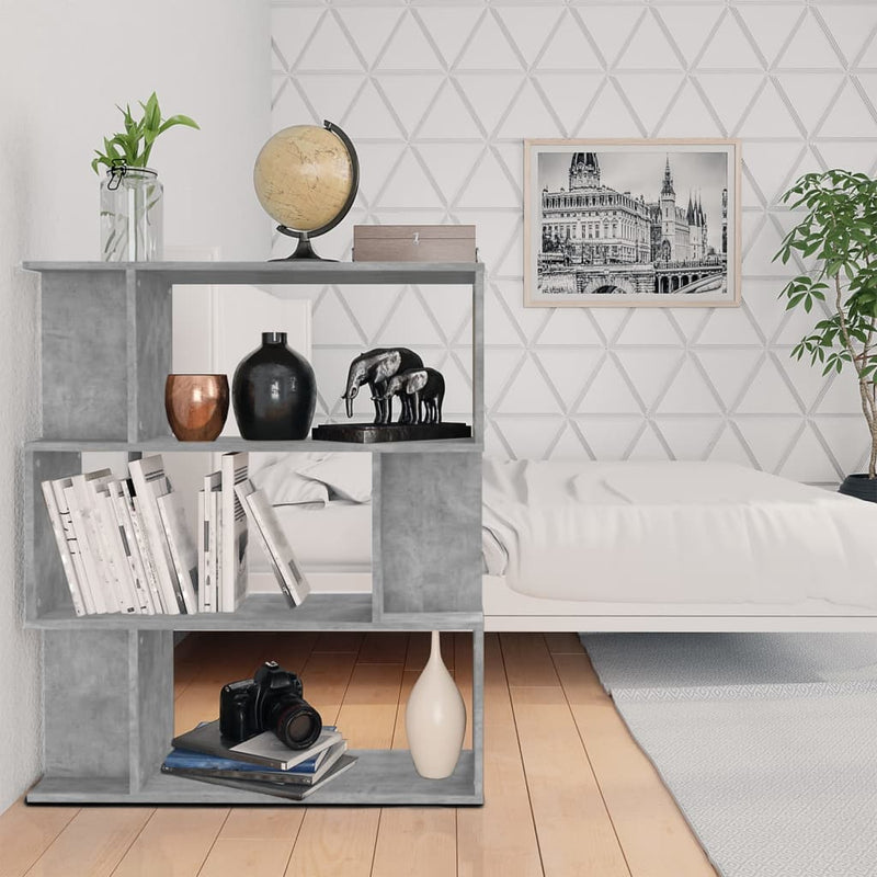 vidaXL betonszürke szerelt fa könyvszekrény/térelválasztó 80x24x96 cm