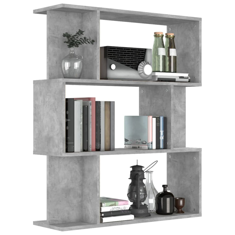 vidaXL betonszürke szerelt fa könyvszekrény/térelválasztó 80x24x96 cm