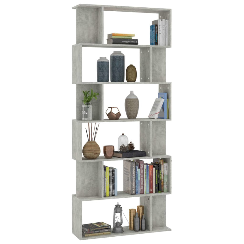 vidaXL betonszürke szerelt fa könyvszekrény/térelválasztó 80x24x192 cm