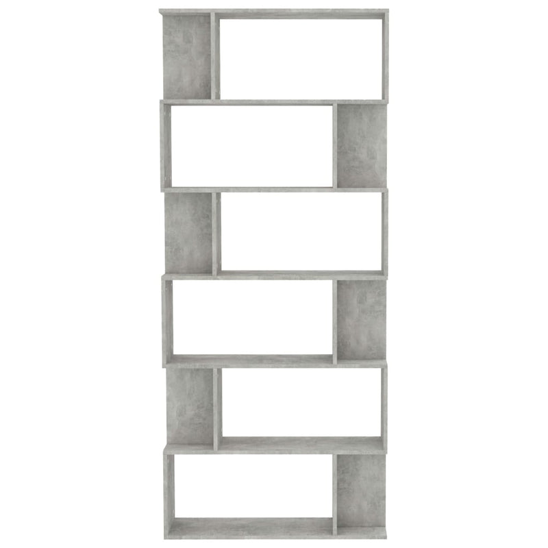 vidaXL betonszürke szerelt fa könyvszekrény/térelválasztó 80x24x192 cm