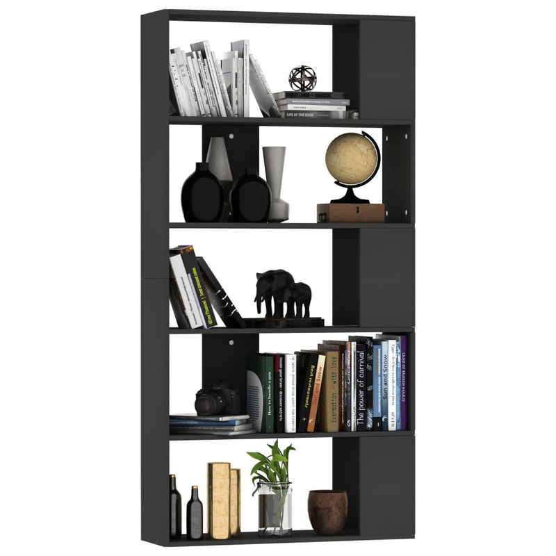 vidaXL fekete szerelt fa könyvszekrény/térelválasztó 80x24x159 cm