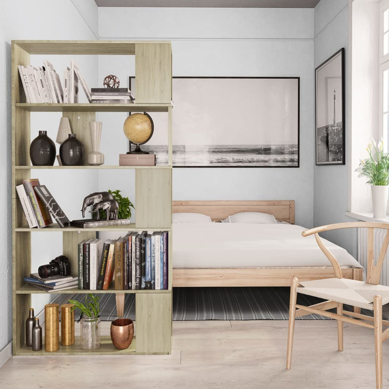 vidaXL sonoma tölgy szerelt fa könyvszekrény/térelválasztó 80x24x159cm