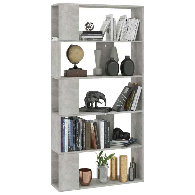 vidaXL betonszürke szerelt fa könyvszekrény/térelválasztó 80x24x159 cm