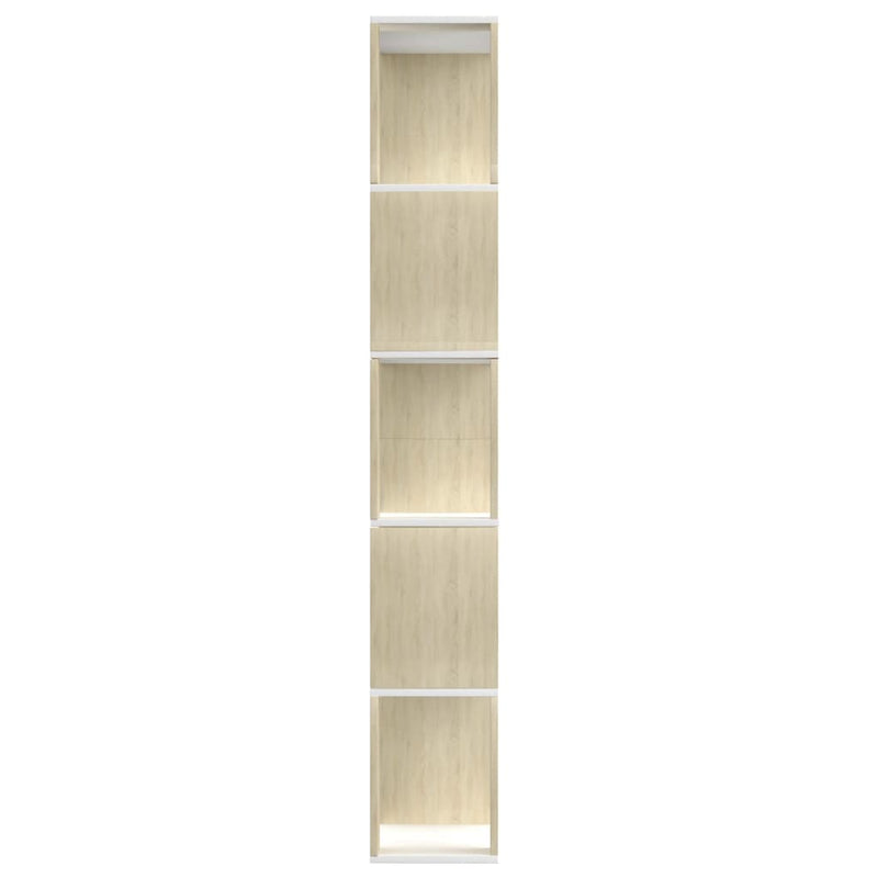 vidaXL fehér-sonoma forgácslap könyvszekrény/térelválasztó 80x24x159 cm