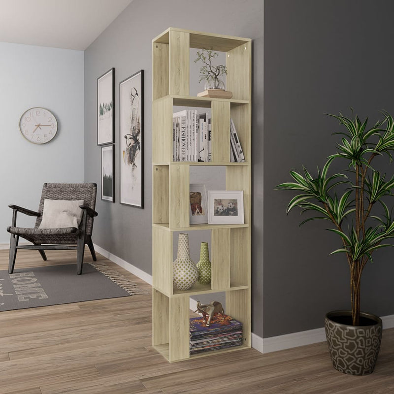 vidaXL sonoma tölgy szerelt fa könyvszekrény/térelválasztó 45x24x159cm