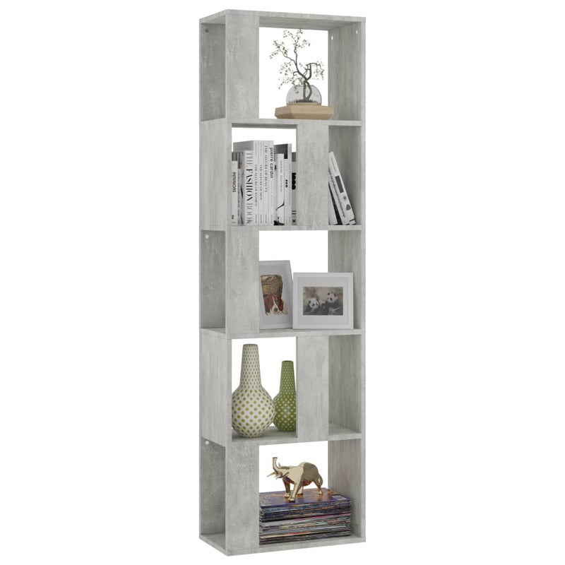 vidaXL betonszürke szerelt fa könyvszekrény/térelválasztó 45x24x159 cm