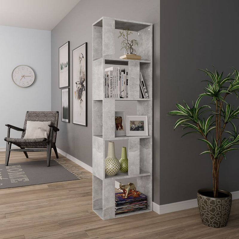 vidaXL betonszürke szerelt fa könyvszekrény/térelválasztó 45x24x159 cm