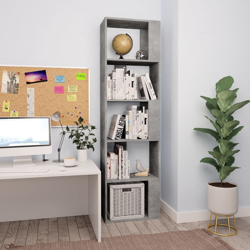vidaXL betonszürke szerelt fa könyvszekrény/térelválasztó 45x24x159 cm