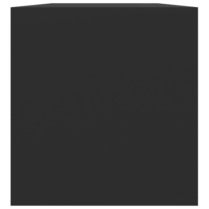 vidaXL fekete szerelt fa lemeztároló doboz 71 x 34 x 36 cm