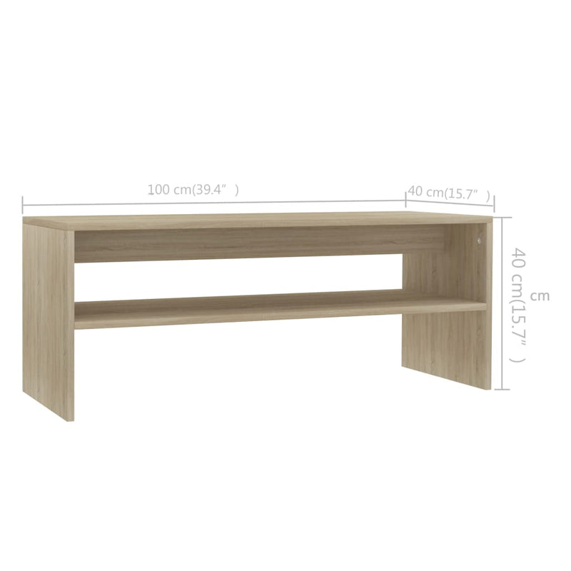 vidaXL sonoma tölgy színű szerelt fa dohányzóasztal 100 x 40 x 40 cm