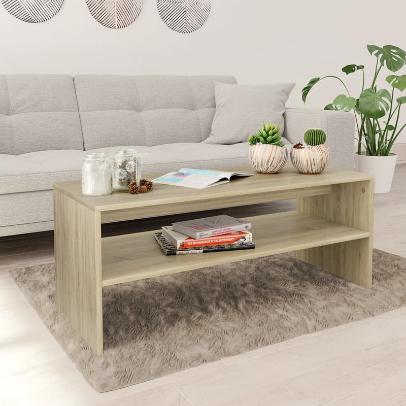 vidaXL sonoma tölgy színű szerelt fa dohányzóasztal 100 x 40 x 40 cm