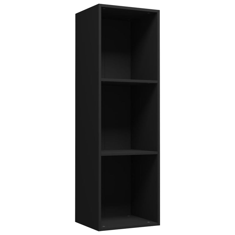 vidaXL fekete forgácslap könyv-/TV-szekrény 36 x 30 x 114 cm
