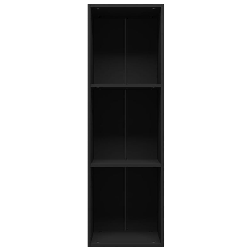 vidaXL fekete forgácslap könyv-/TV-szekrény 36 x 30 x 114 cm